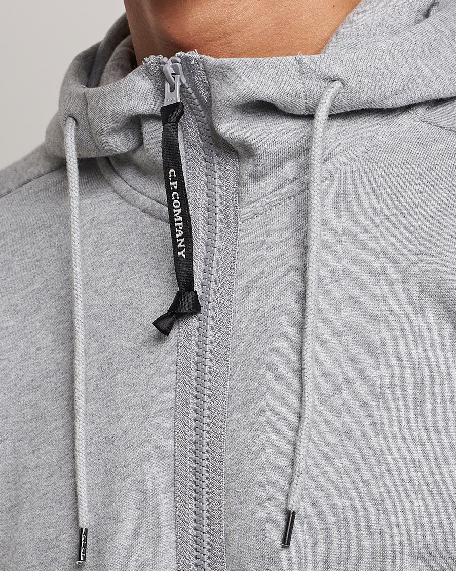 Herre | Gensere | C.P. Company | Diagonal Raised Fleece Full Zip Goggle Hoodie Grey