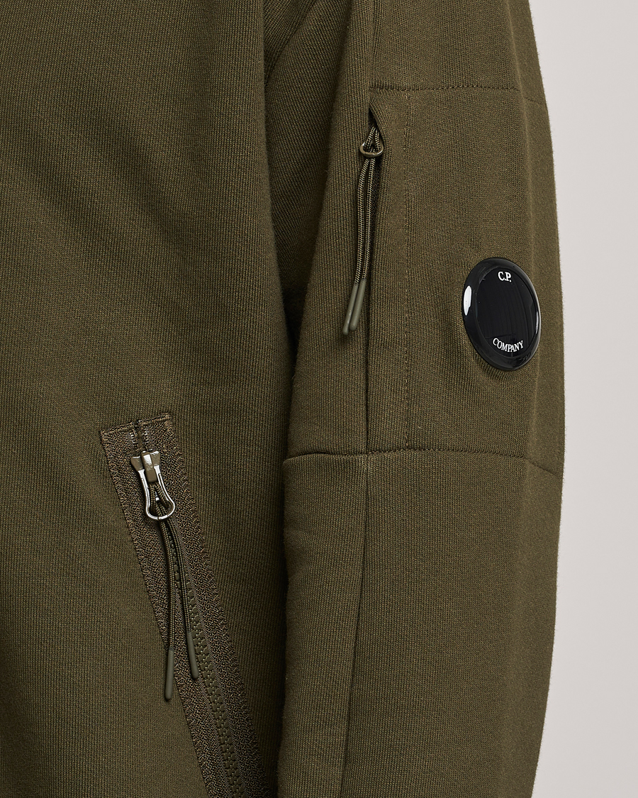 Herre | Gensere | C.P. Company | Diagonal Raised Fleece Half Zip Lens Sweatshirt Green