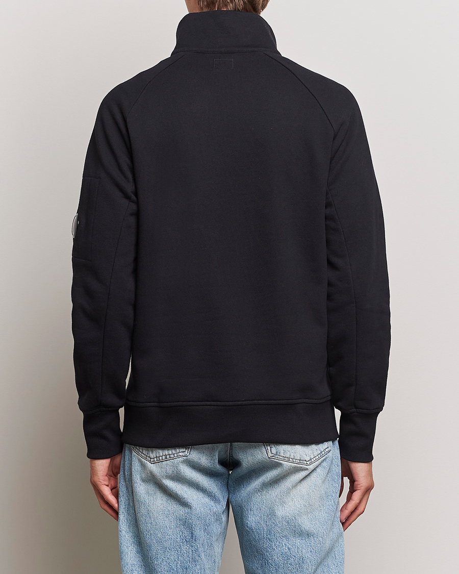 Herre | Gensere | C.P. Company | Diagonal Raised Fleece Half Zip Goggle Hoodie Black