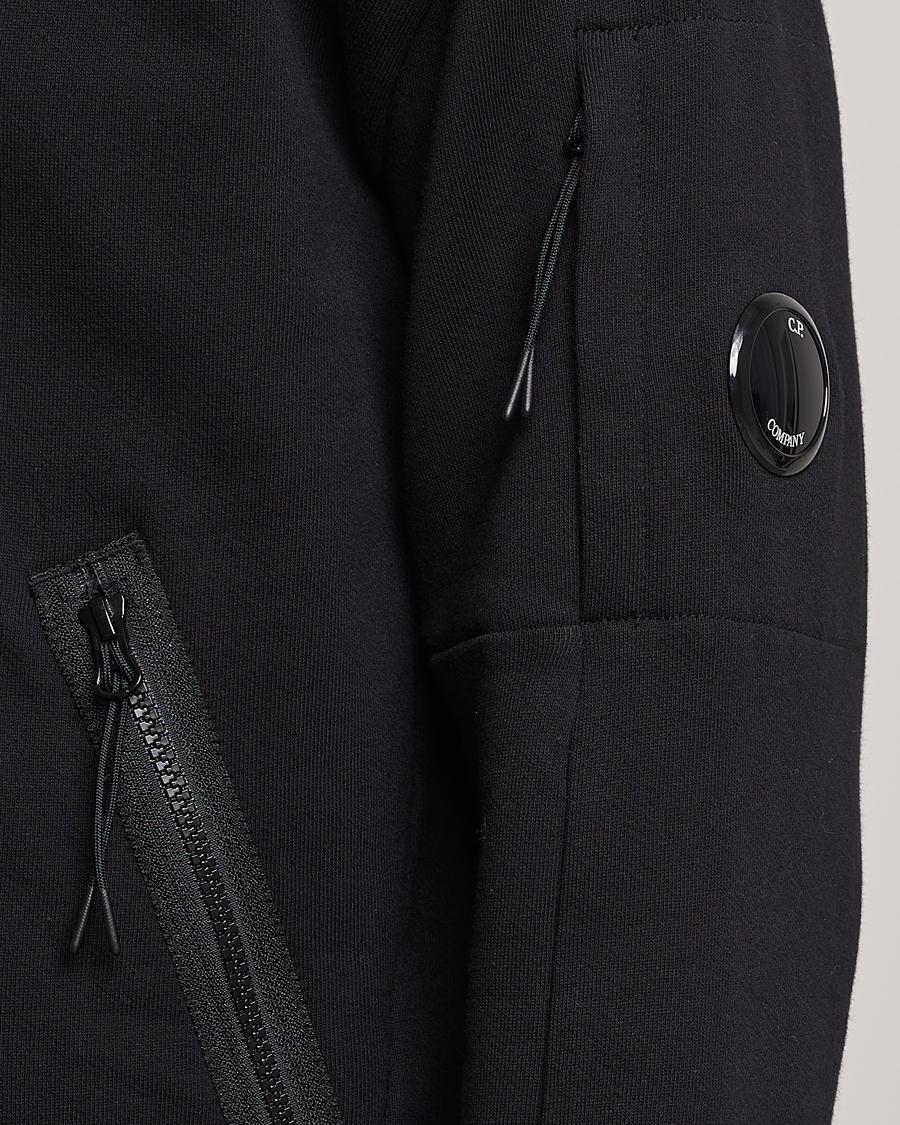 Herre | Gensere | C.P. Company | Diagonal Raised Fleece Half Zip Goggle Hoodie Black
