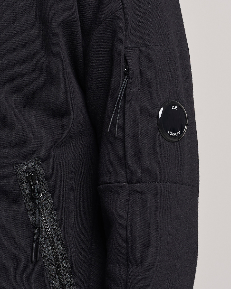 Herre | Gensere | C.P. Company | Diagonal Raised Fleece Full Zip Lens Sweatshirt Black