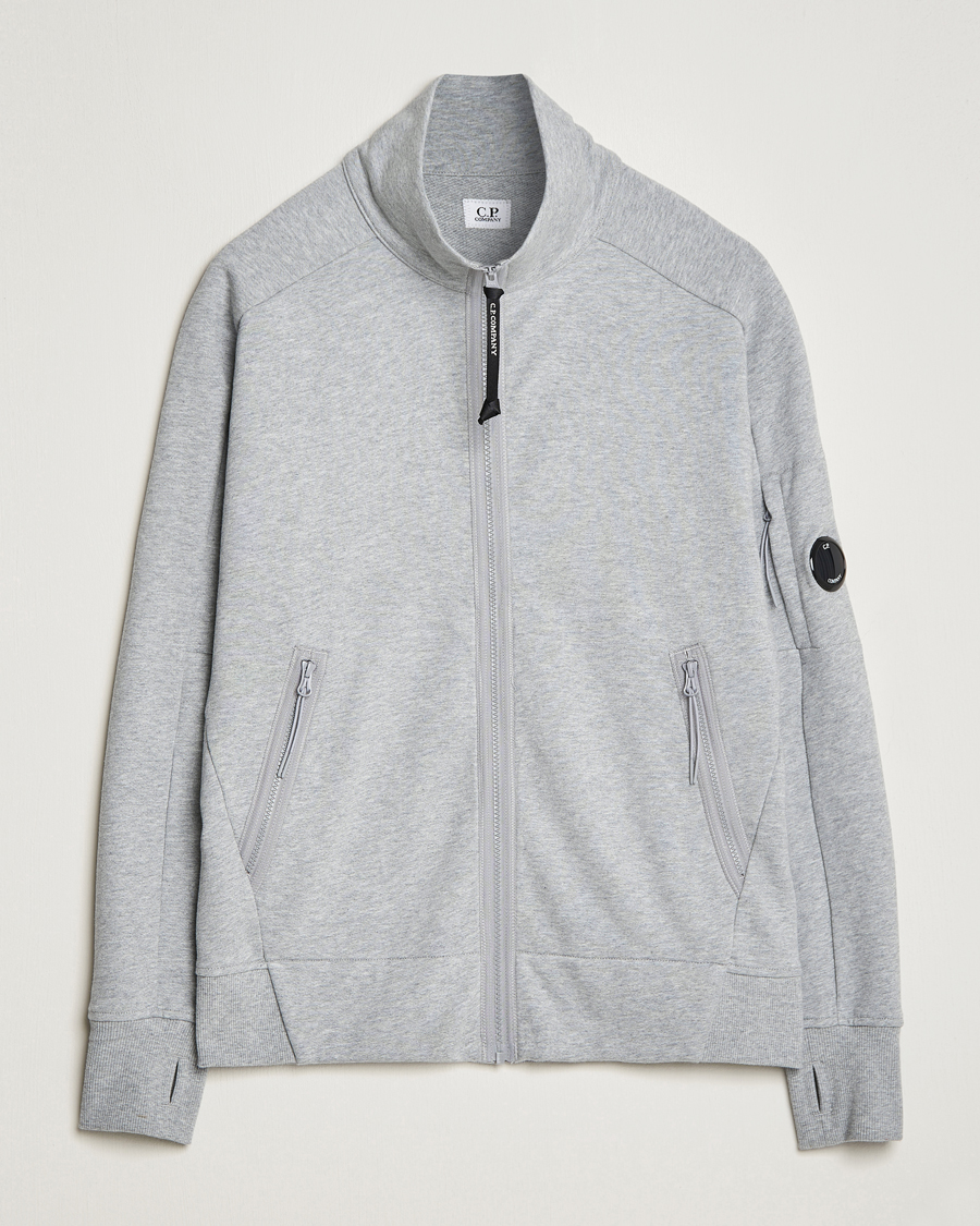 Herre | Gensere | C.P. Company | Diagonal Raised Fleece Full Zip Lens Sweatshirt Grey