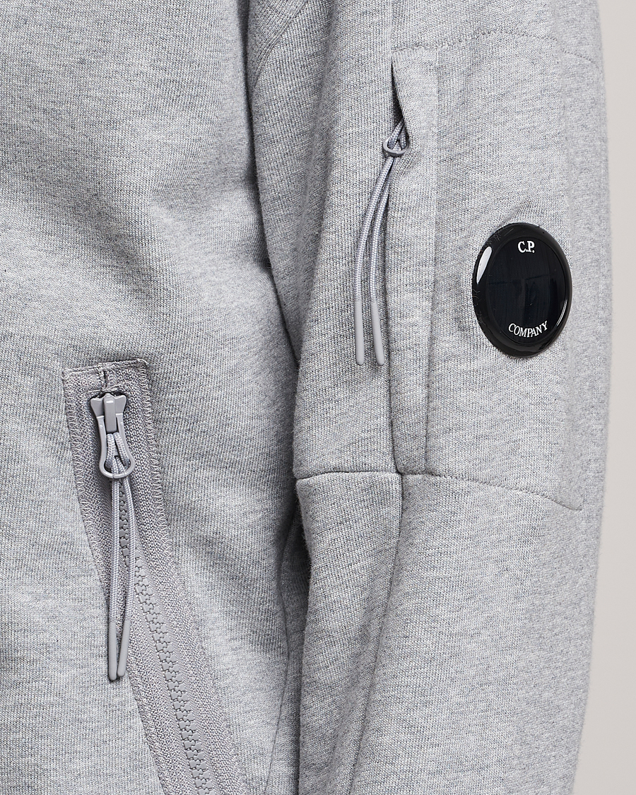 Herre | Gensere | C.P. Company | Diagonal Raised Fleece Full Zip Lens Sweatshirt Grey