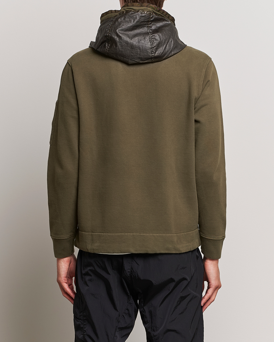 Herre | Gensere | C.P. Company | Diagonal Raised Fleece Hooded Open Lens Sweatshirt Green