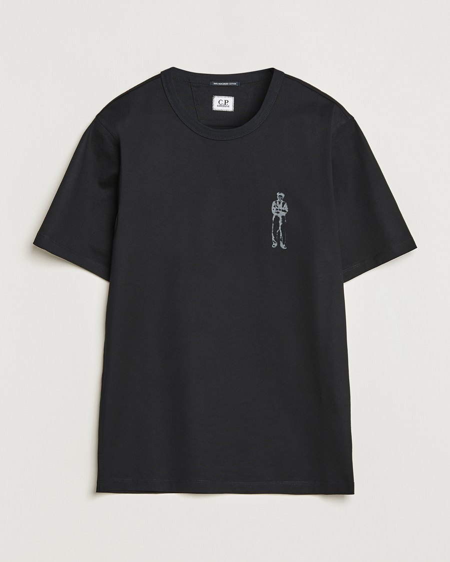 Herre | T-Shirts | C.P. Company | Mercerized Jersey Logo T-Shirt Black