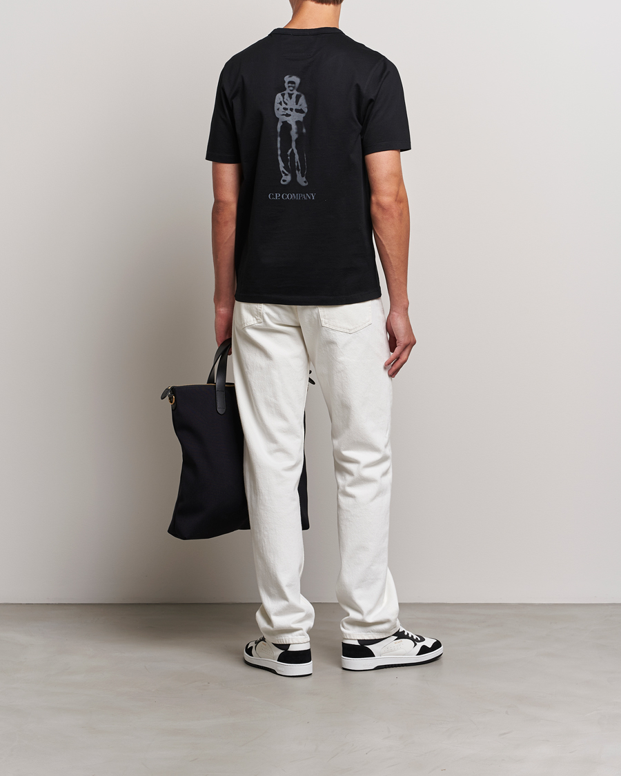 Herre | T-Shirts | C.P. Company | Mercerized Jersey Logo T-Shirt Black