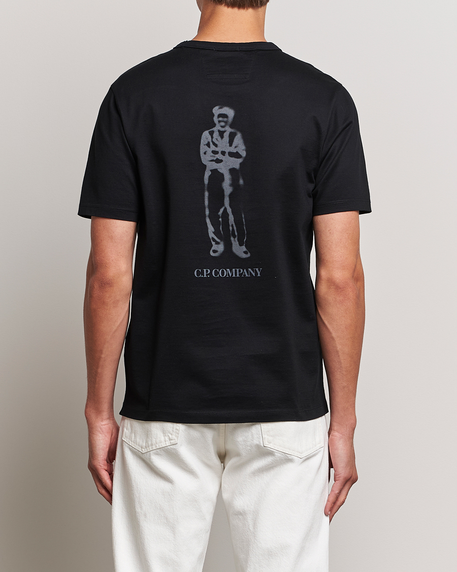 Herre | T-Shirts | C.P. Company | Mercerized Jersey Logo T-Shirt Black