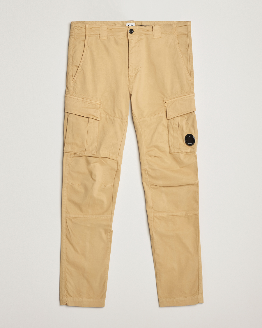 Herre | Bukser | C.P. Company | Stretch Satin Lens Cargo Pants Beige