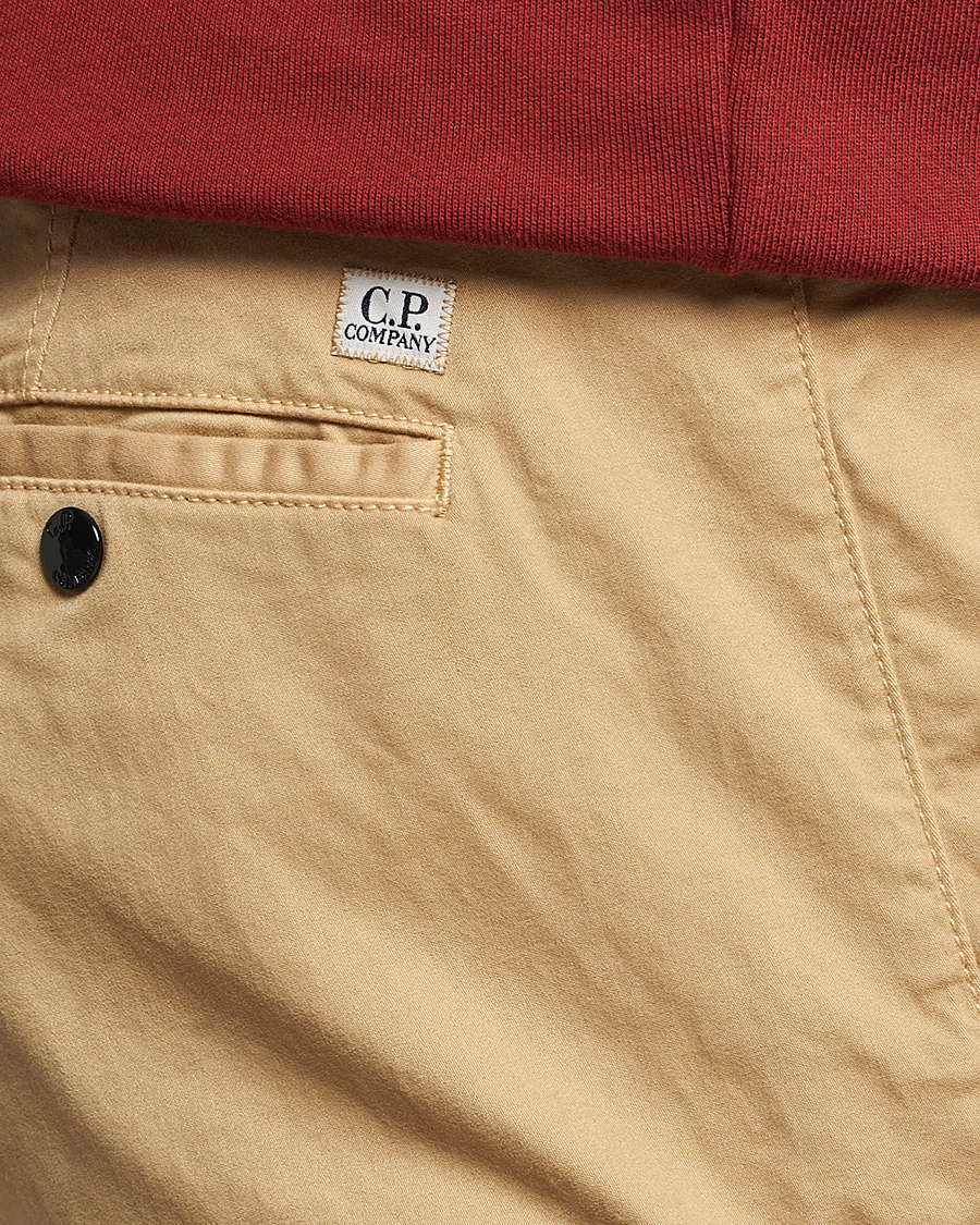 Herre | Bukser | C.P. Company | Stretch Satin Lens Cargo Pants Beige