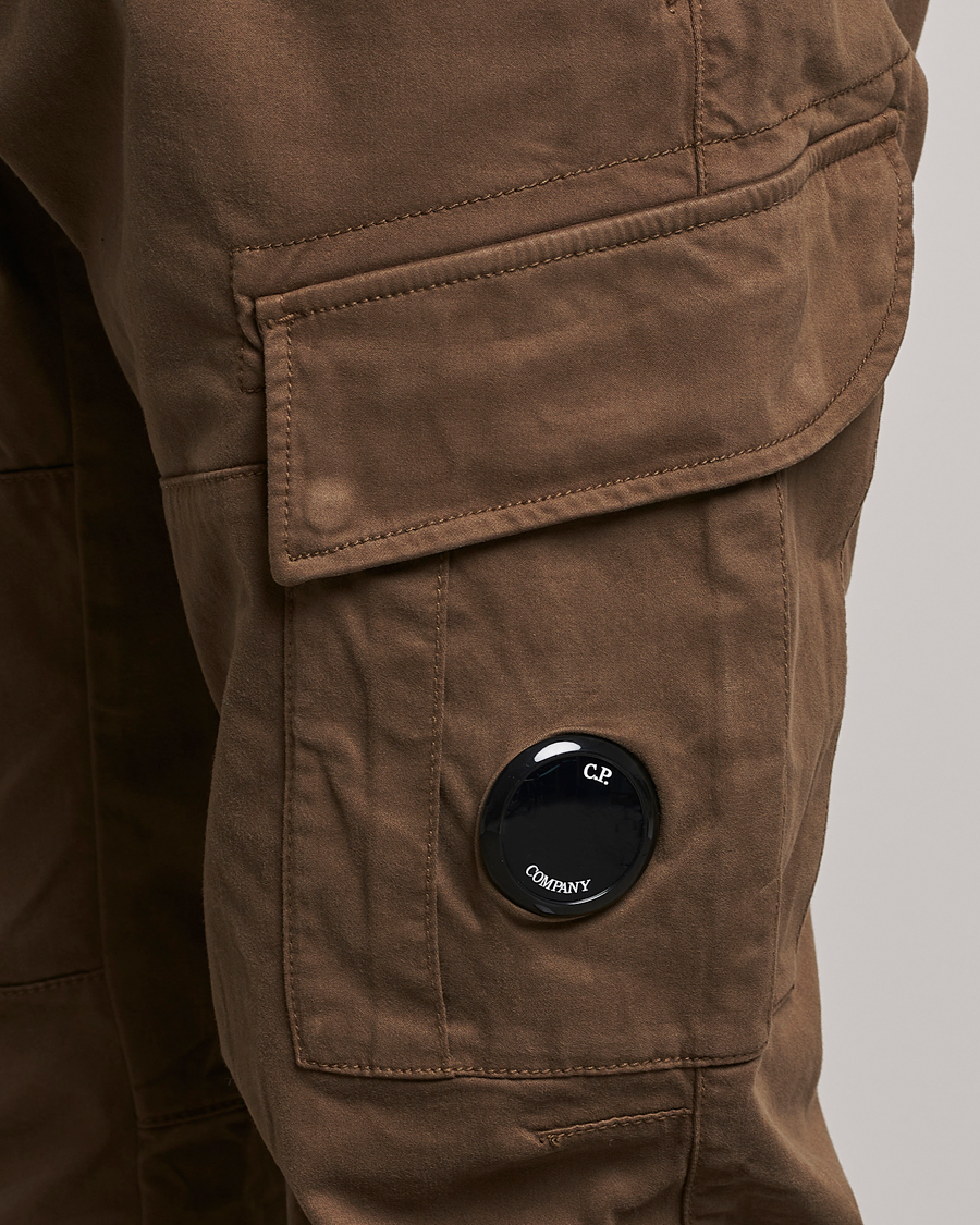 Herre | Bukser | C.P. Company | Stretch Satin Lens Cargo Pants Light Brown