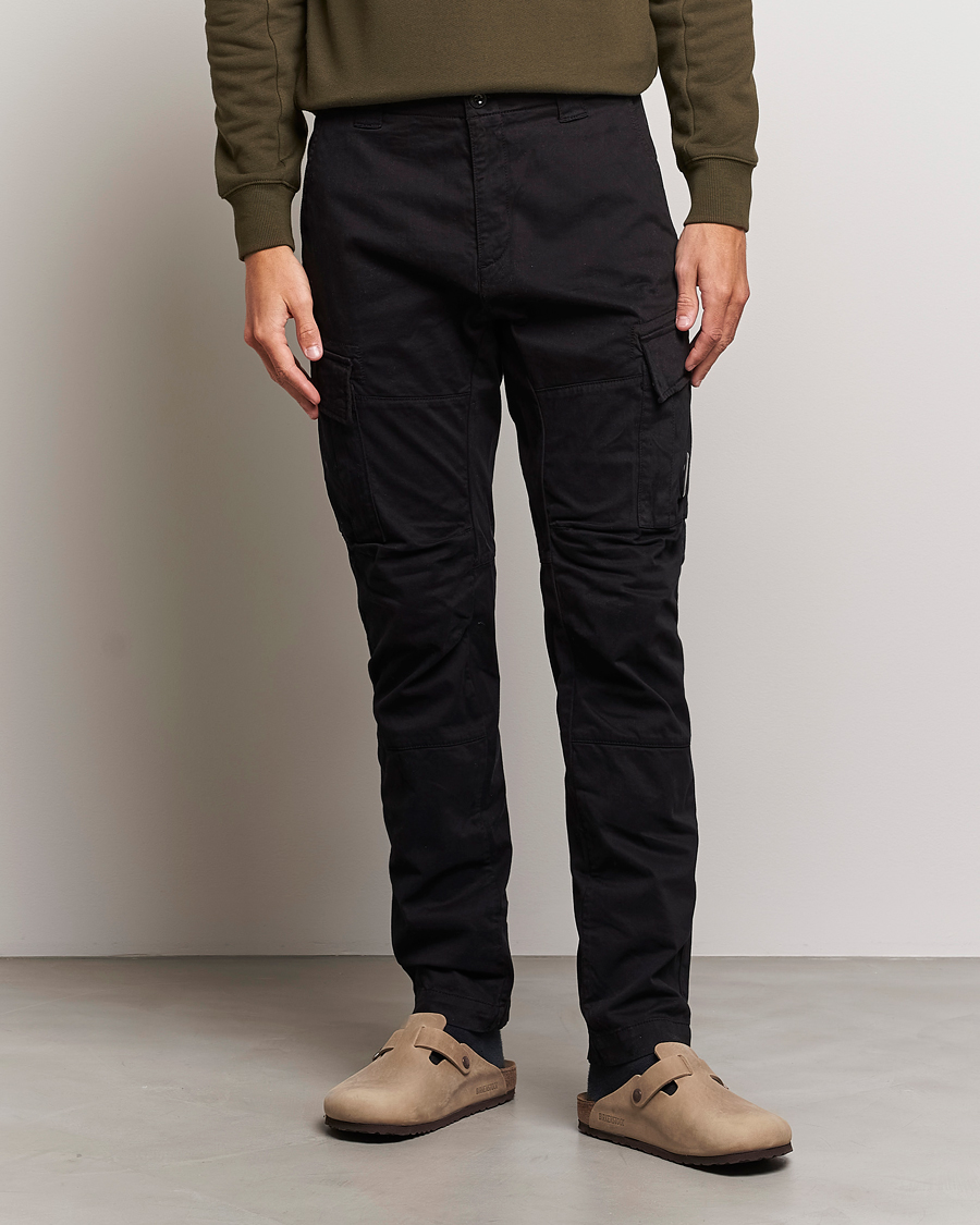 Herre | Bukser | C.P. Company | Stretch Satin Lens Cargo Pants Black