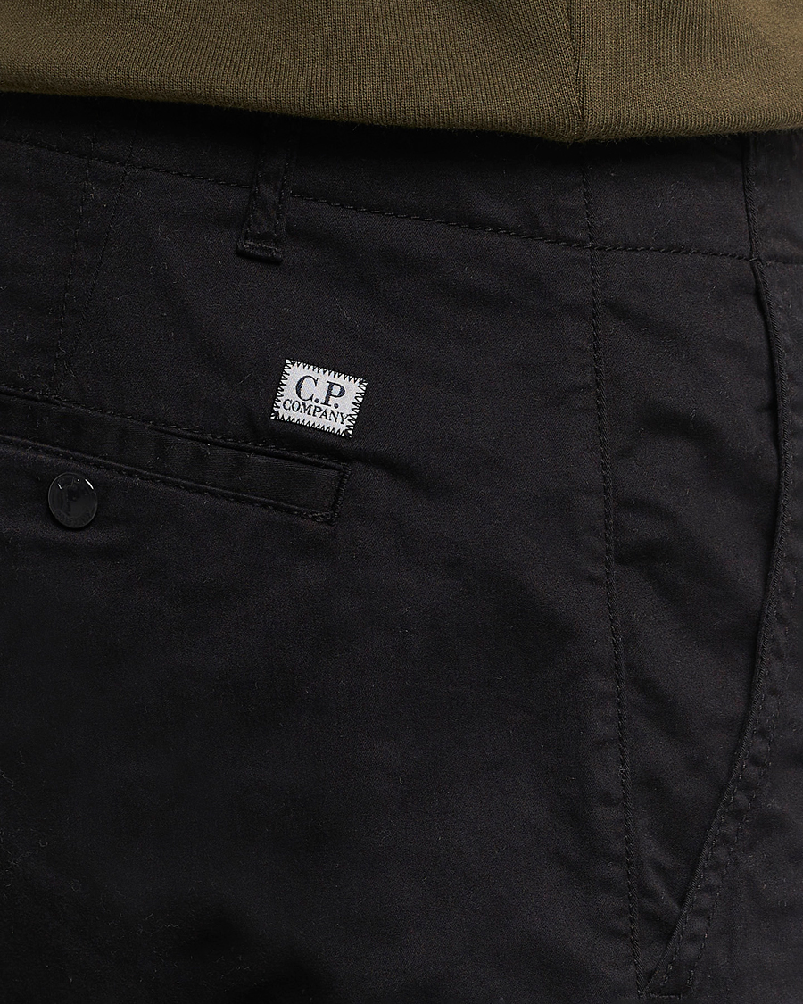 Herre | Bukser | C.P. Company | Stretch Satin Lens Cargo Pants Black