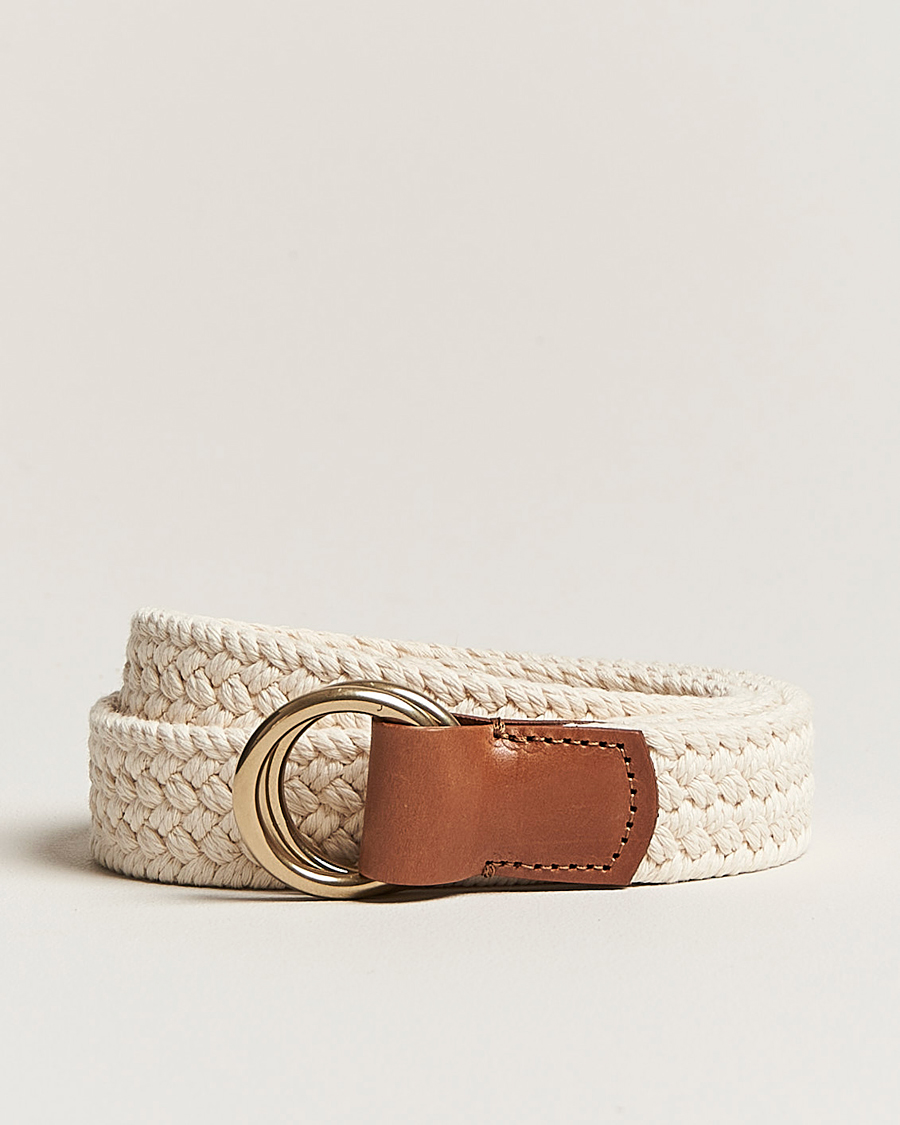 Herre | Anderson's Woven Cotton Belt Off White | Anderson's | Woven Cotton Belt Off White