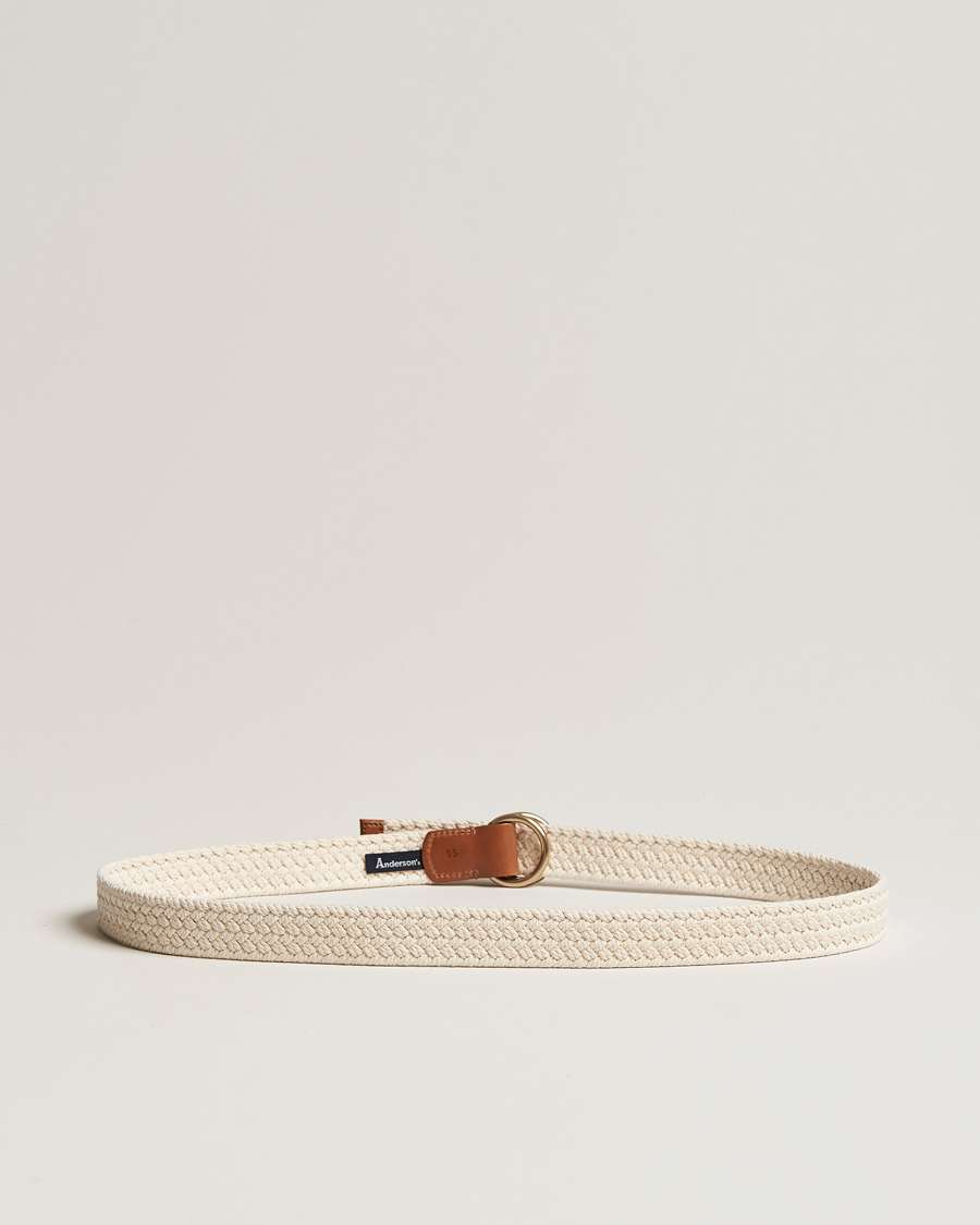 Herre | Anderson's | Anderson's | Woven Cotton Belt Off White