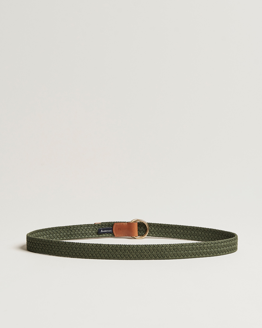 Herre | Anderson's | Anderson's | Woven Cotton Belt Green