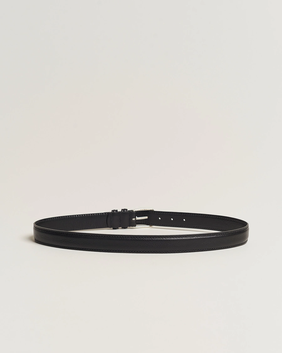 Herre | Snart på lager | Anderson's | Grained Leather Belt 3 cm Black