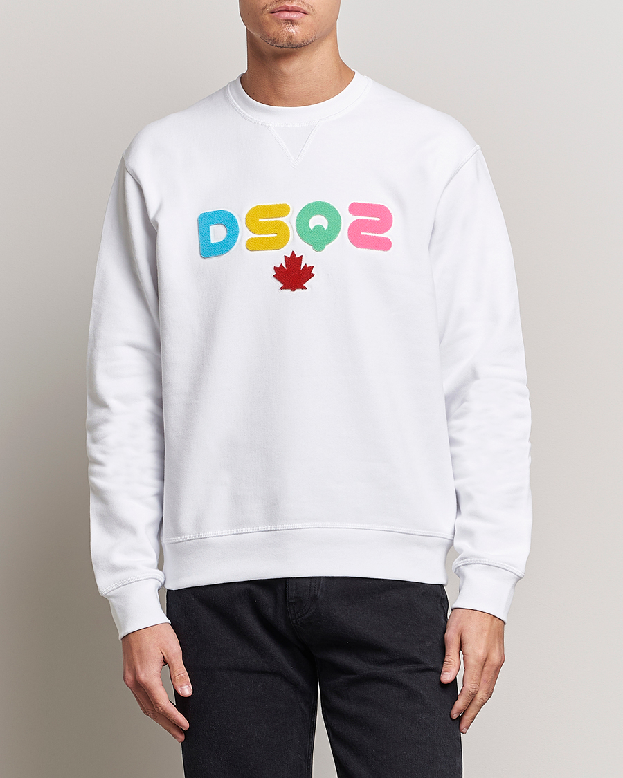Herre | Klær | Dsquared2 | Cool Fit Leaf Sweatshirt White