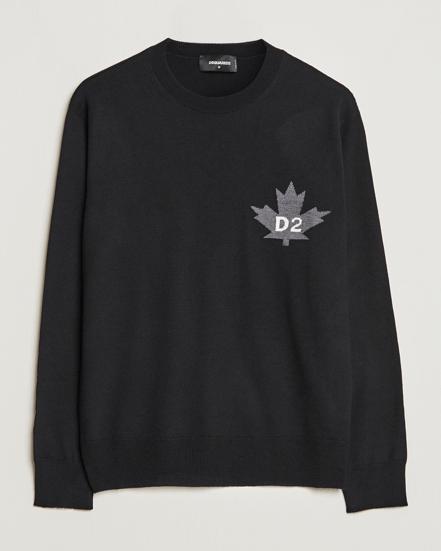 Herre |  | Dsquared2 | D2 Leaf Knitted Sweatshirt Black