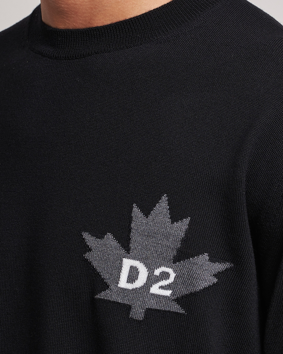 Herre | Gensere | Dsquared2 | D2 Leaf Knitted Sweatshirt Black