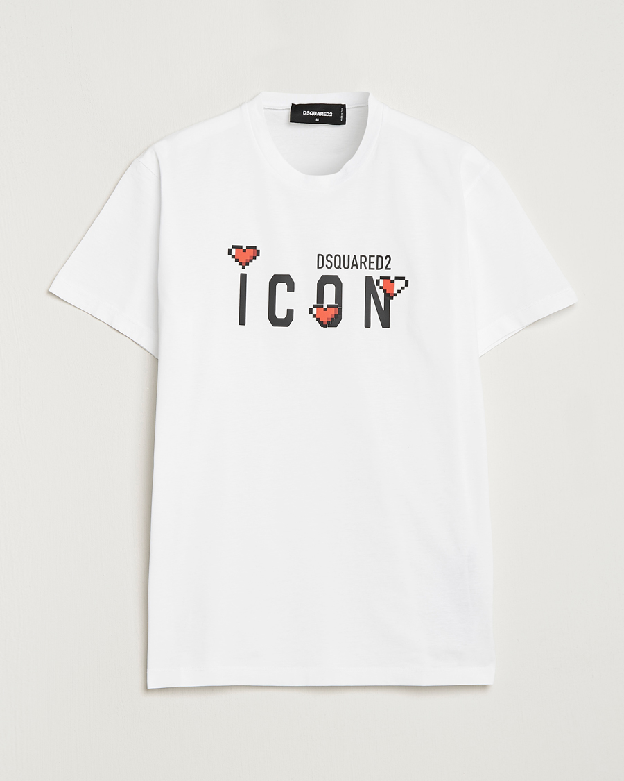 Herre | Luxury Brands | Dsquared2 | Cool Fit Heart Icon Tee White
