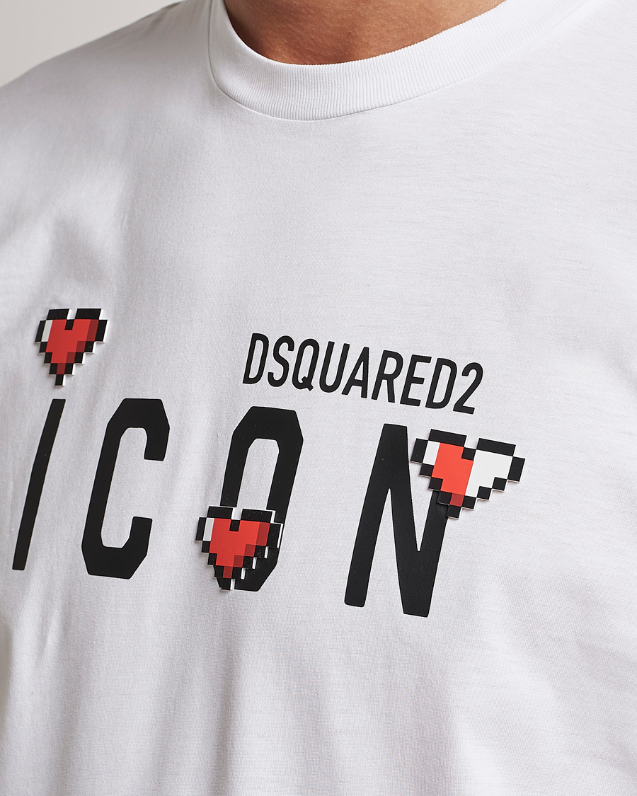 Herre | T-Shirts | Dsquared2 | Cool Fit Heart Icon Tee White