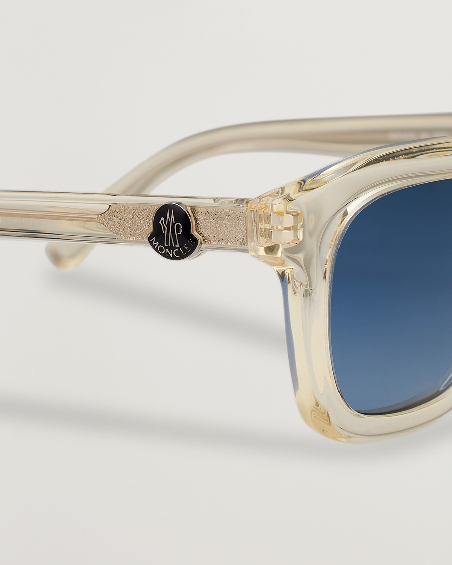 Herre | Moncler Lunettes Gradd Sunglasses Shiny Beige/Blue | Moncler Lunettes | Gradd Sunglasses Shiny Beige/Blue