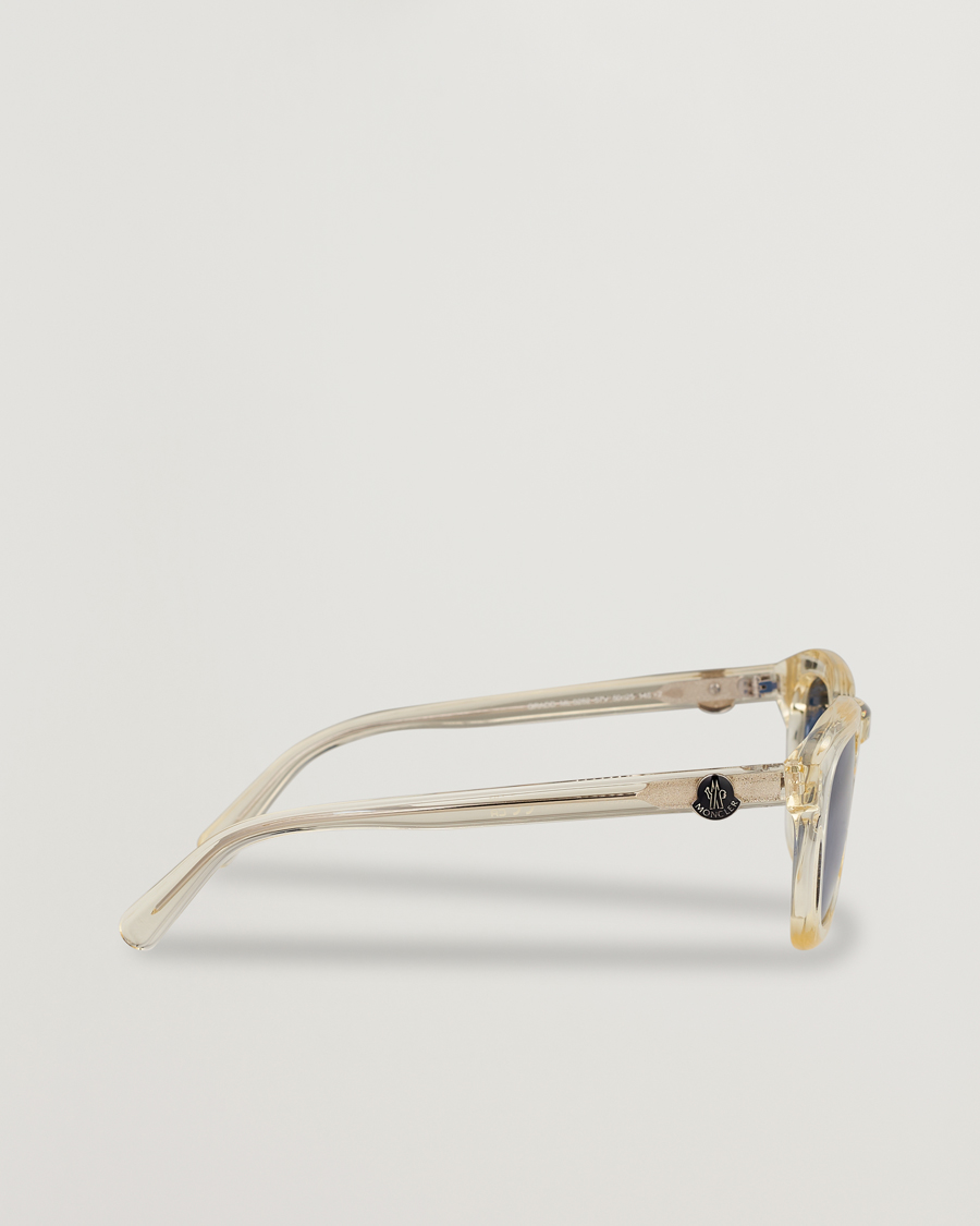 Herre | Moncler Lunettes Gradd Sunglasses Shiny Beige/Blue | Moncler Lunettes | Gradd Sunglasses Shiny Beige/Blue