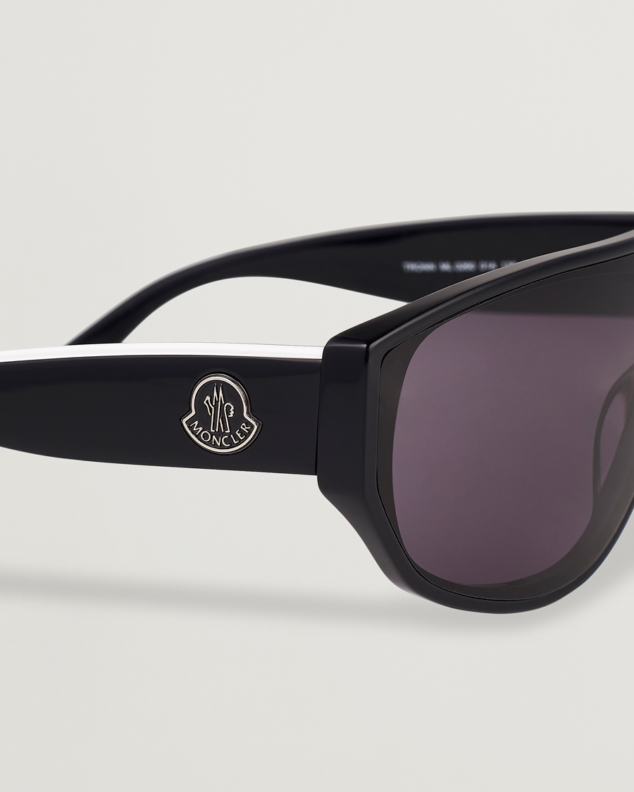 Herre | Moncler Lunettes Tronn Sunglasses Shiny Black/Smoke | Moncler Lunettes | Tronn Sunglasses Shiny Black/Smoke