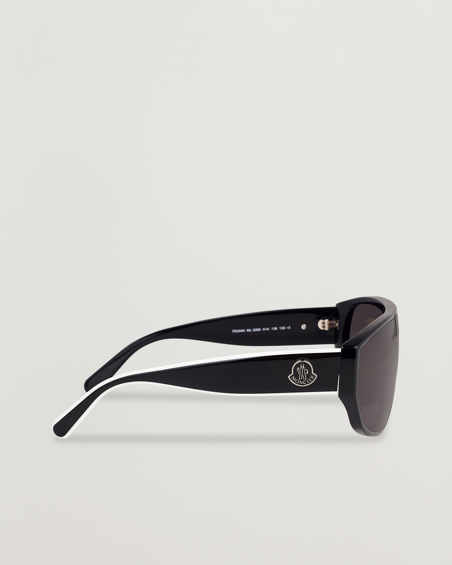 Herre | Moncler Lunettes Tronn Sunglasses Shiny Black/Smoke | Moncler Lunettes | Tronn Sunglasses Shiny Black/Smoke