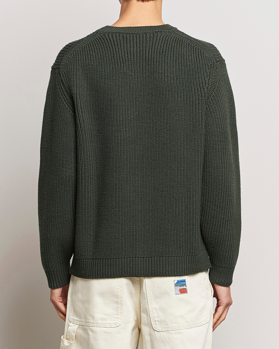 Herre | Gensere | Jeanerica | Paul Heavy Knitted Crew Neck Dark Green