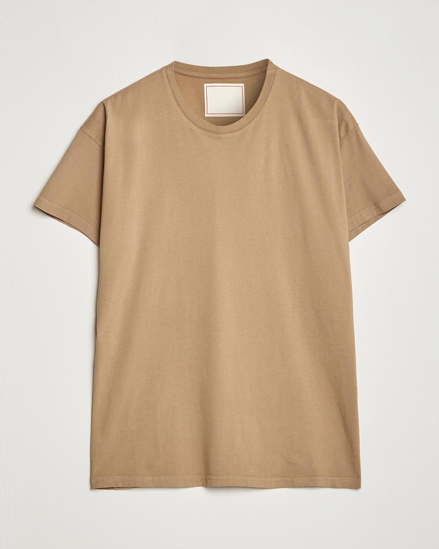 Herre | | Jeanerica | Marcel Crew Neck T-Shirt Dark Sand