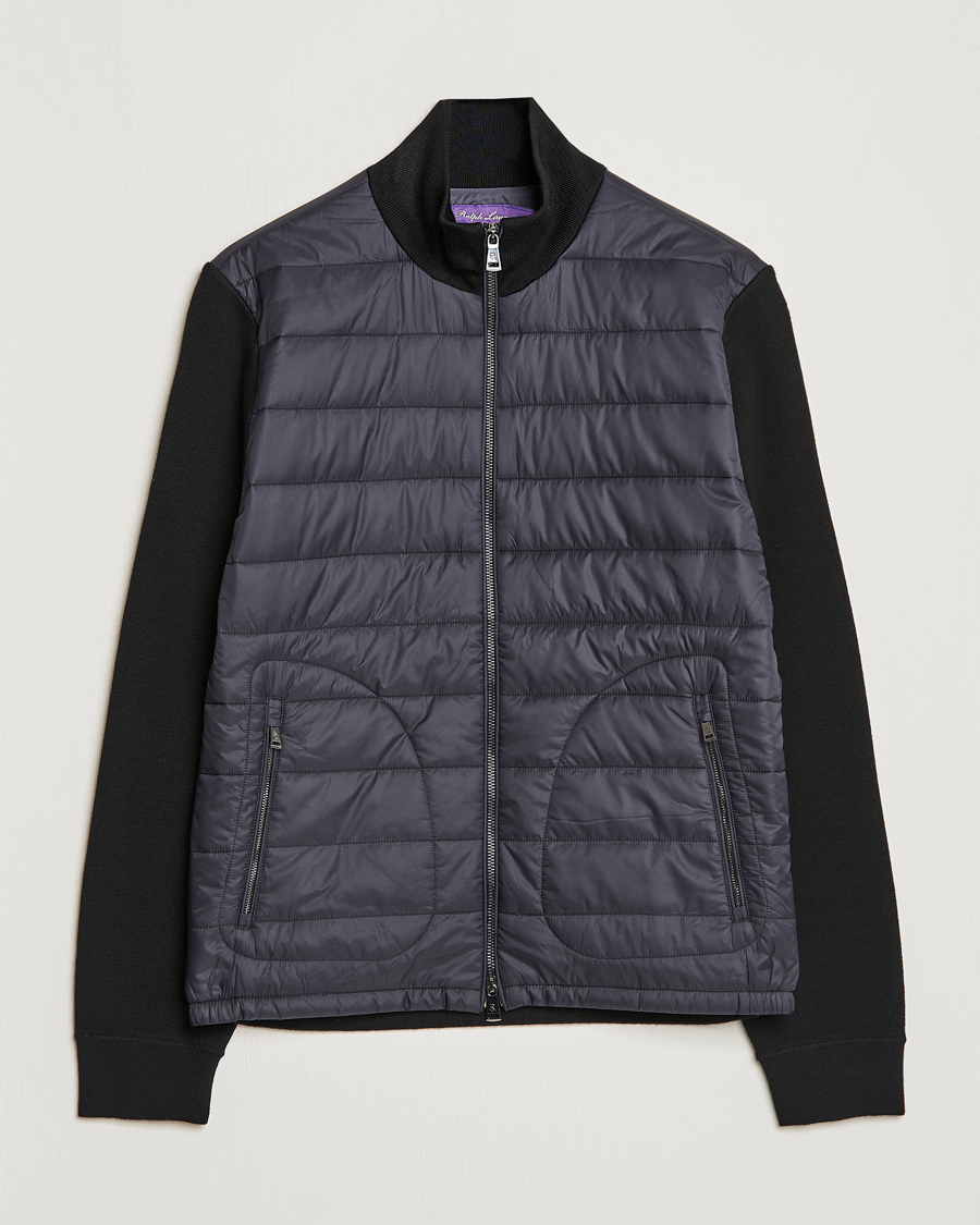Herre | Jakker | Ralph Lauren Purple Label | Hybrid Zip Jacket Black