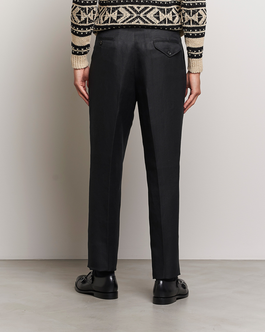Herre | Bukser | Ralph Lauren Purple Label | Byron Pleated Trousers Black