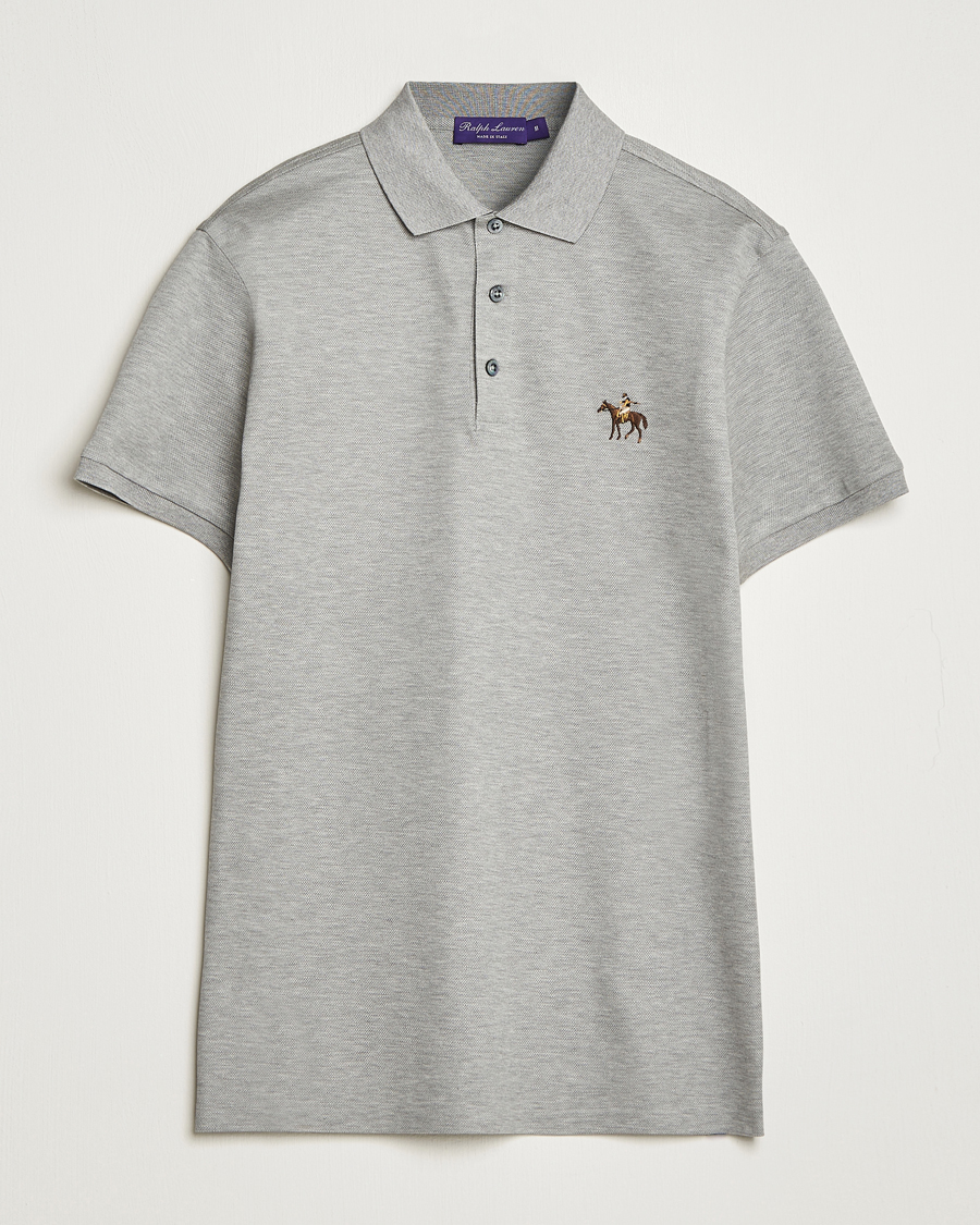 Herre | Pikéer | Ralph Lauren Purple Label | Mercerized Cotton Polo Light Grey Heather