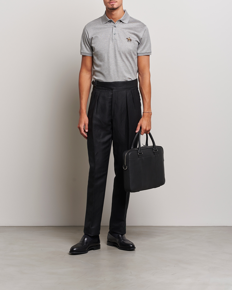 Herre | Pikéer | Ralph Lauren Purple Label | Mercerized Cotton Polo Light Grey Heather
