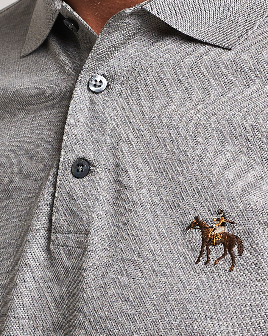 Herre | Pikéer | Ralph Lauren Purple Label | Mercerized Cotton Polo Light Grey Heather