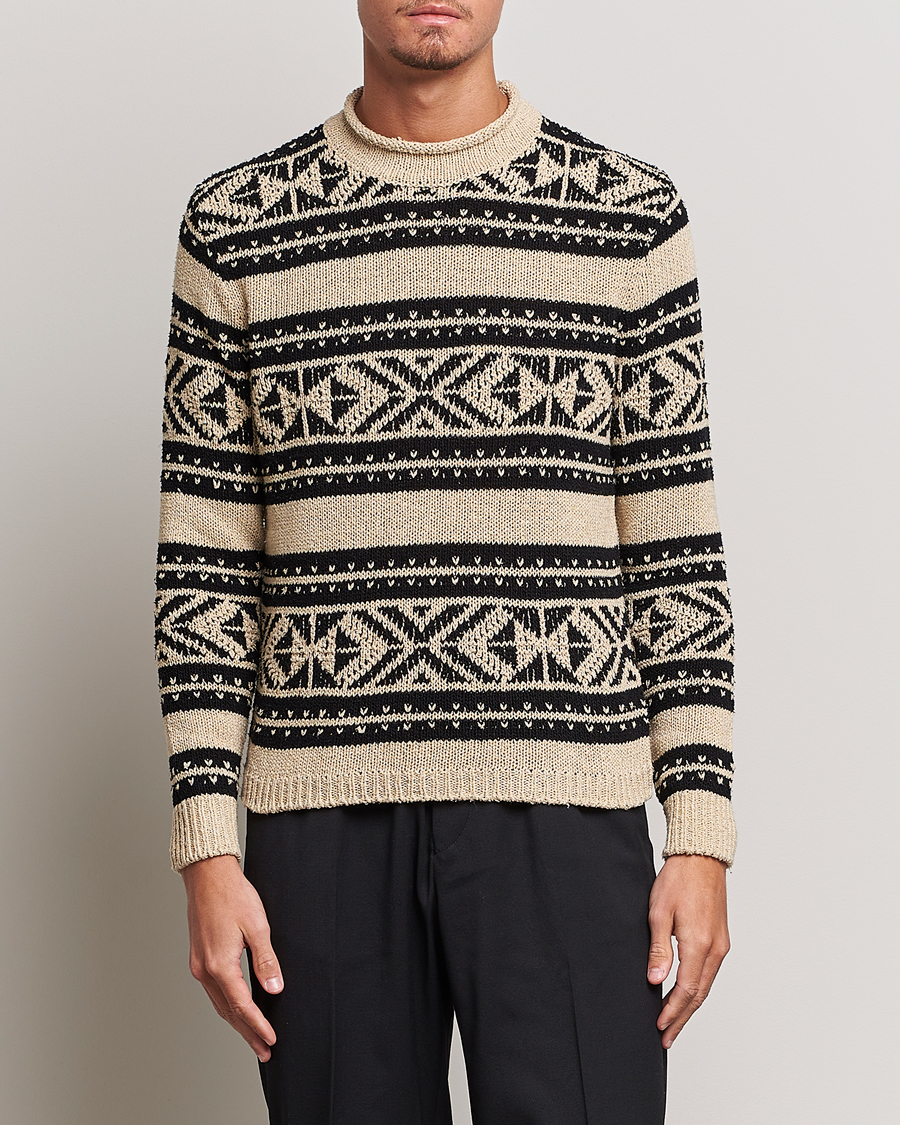 Herre | Ralph Lauren Purple Label | Ralph Lauren Purple Label | Geo Pattern Sweater Cream
