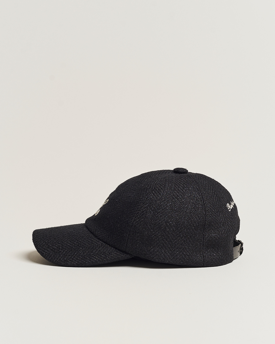 Herre |  | Ralph Lauren Purple Label | Linen/Silk Baseball Cap Black