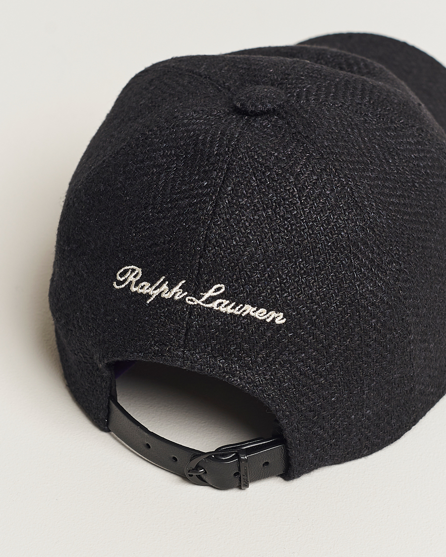 Herre | Ralph Lauren Purple Label Linen/Silk Baseball Cap Black | Ralph Lauren Purple Label | Linen/Silk Baseball Cap Black