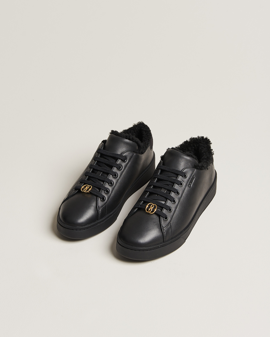 Herre |  | Bally | Ryver Leather Shearling Sneaker Black