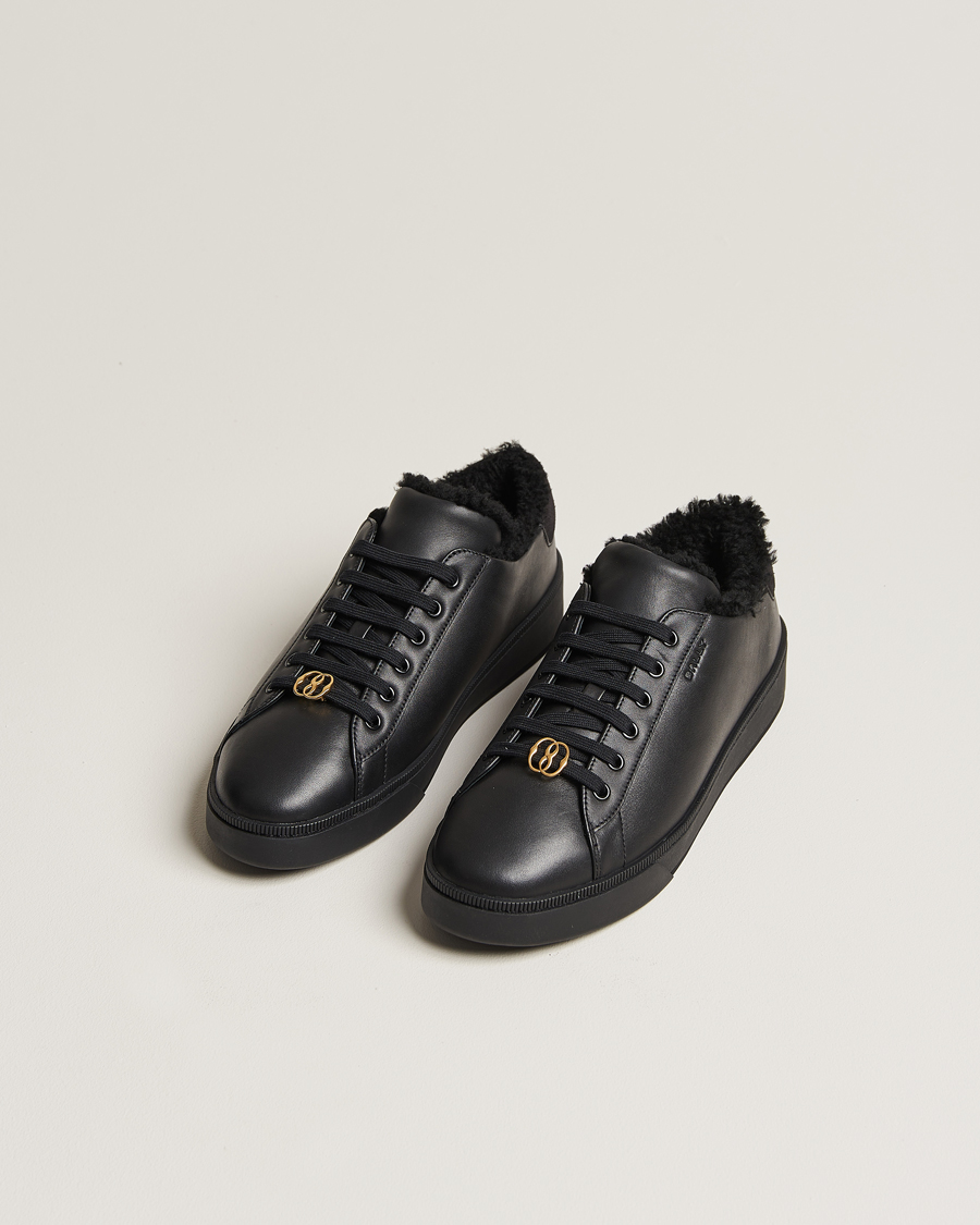 Herre | | Bally | Ryver Leather Shearling Sneaker Black