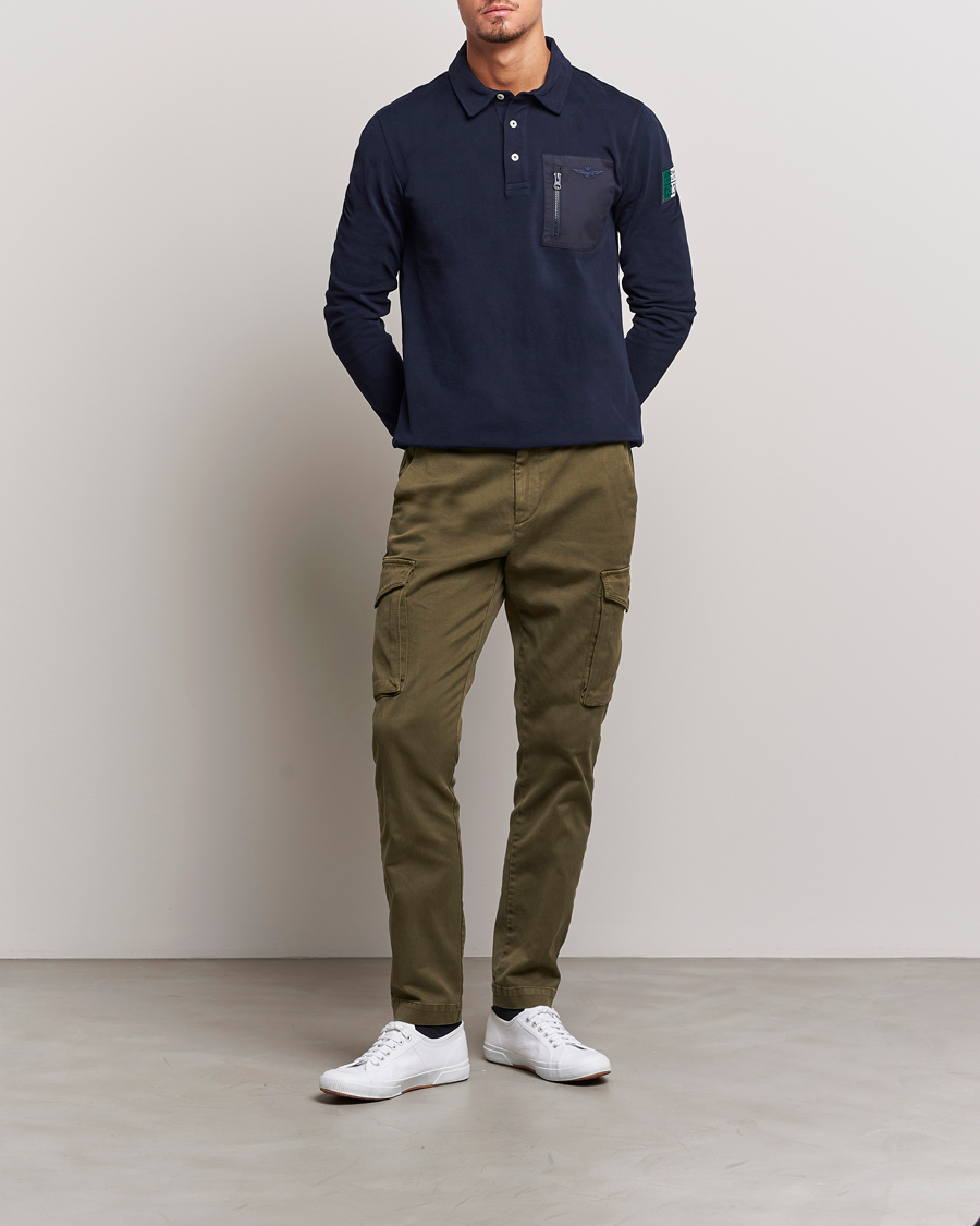 Herre | Bukser | Aeronautica Militare | Cotton Cargo Pants Off Green