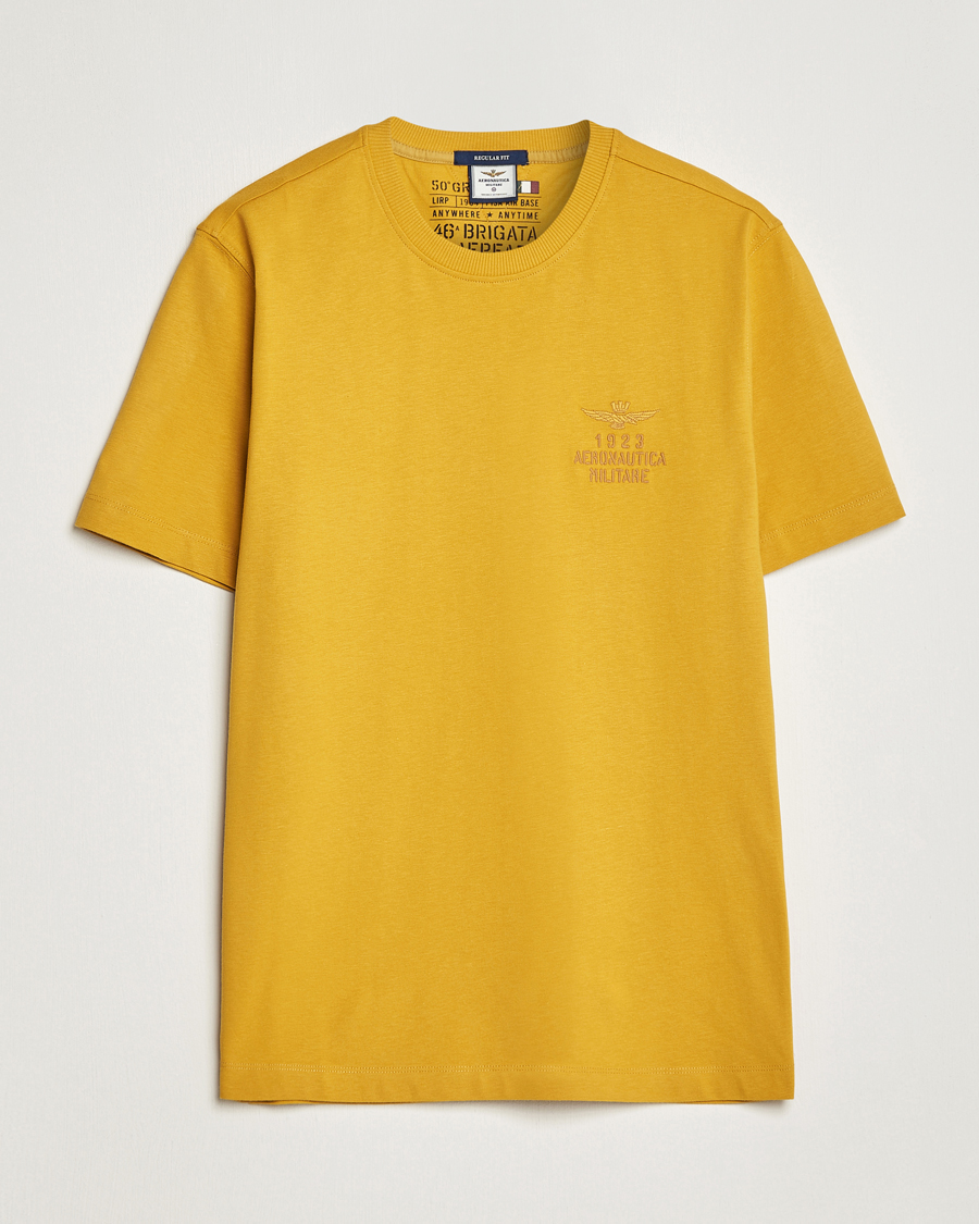 Herre | T-Shirts | Aeronautica Militare | TS2129 Crew Neck T-Shirt Yellow