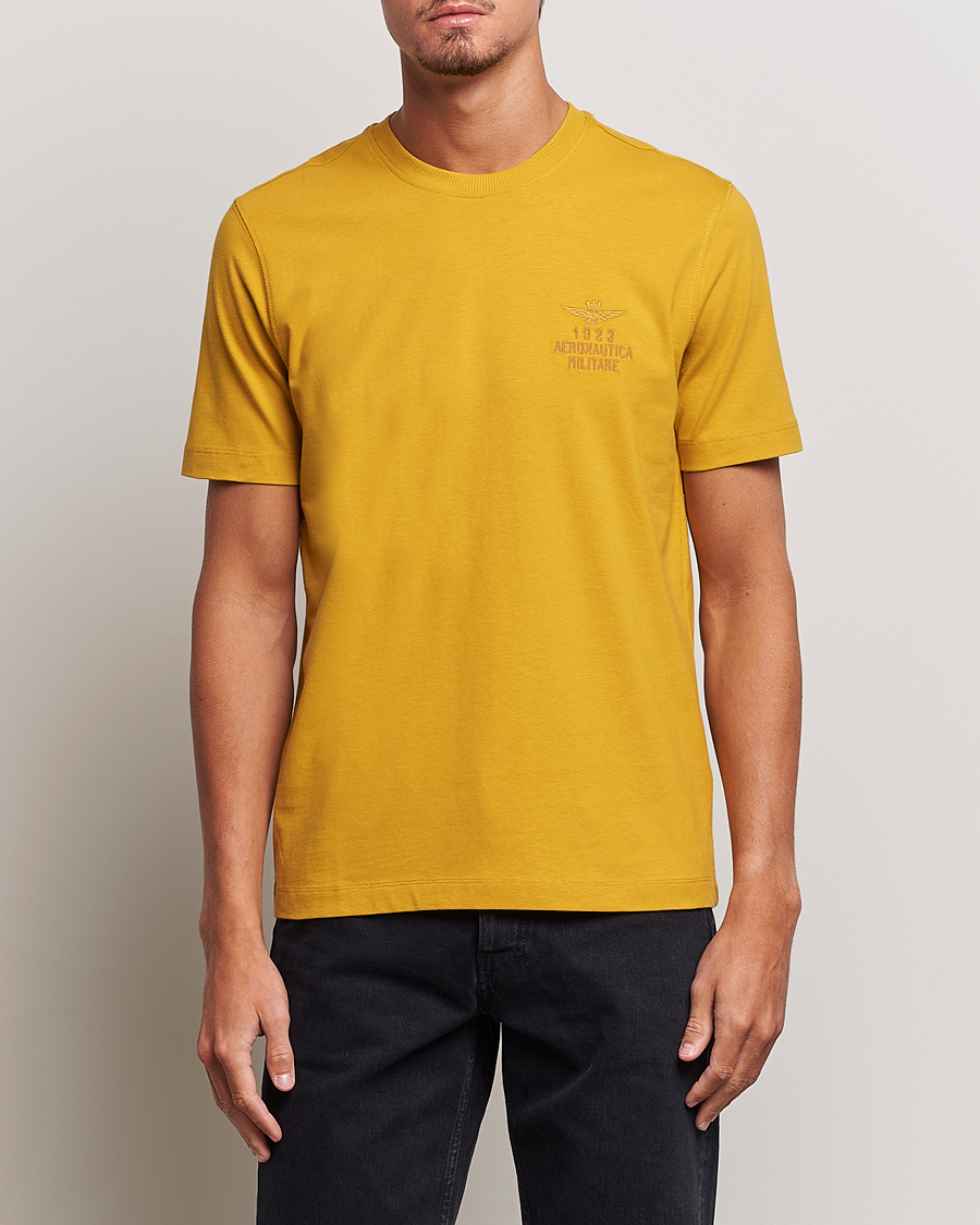 Herre | T-Shirts | Aeronautica Militare | TS2129 Crew Neck T-Shirt Yellow