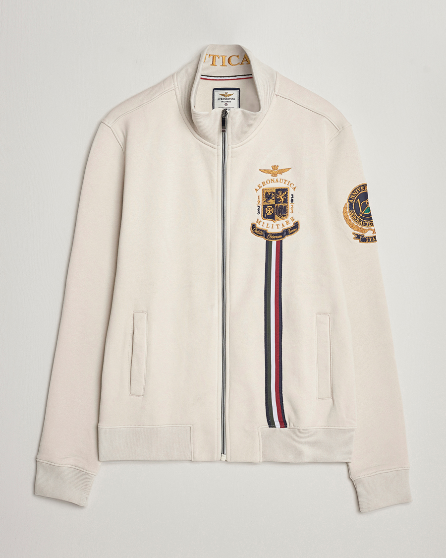 Herre | Gensere | Aeronautica Militare | Felpa Full Zip Sweatshirt Ice White