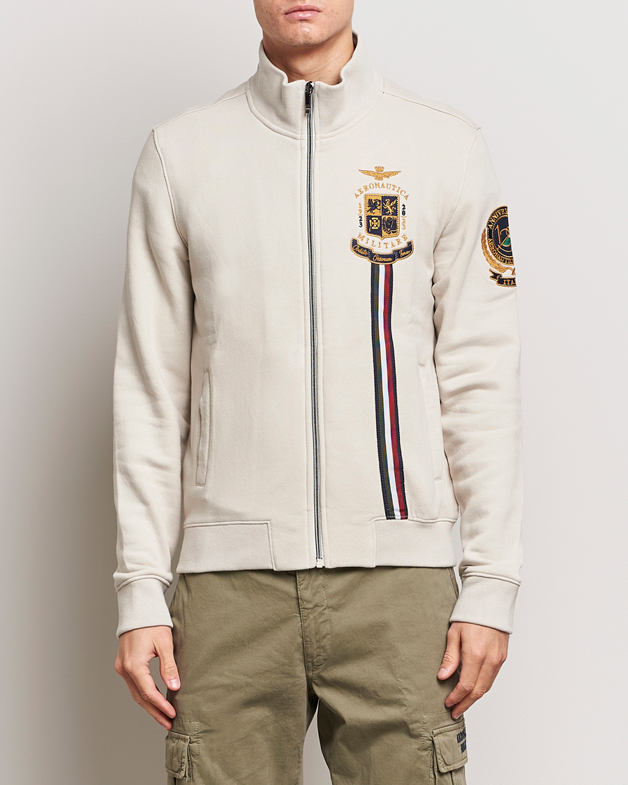 Herre | Gensere | Aeronautica Militare | Felpa Full Zip Sweatshirt Ice White