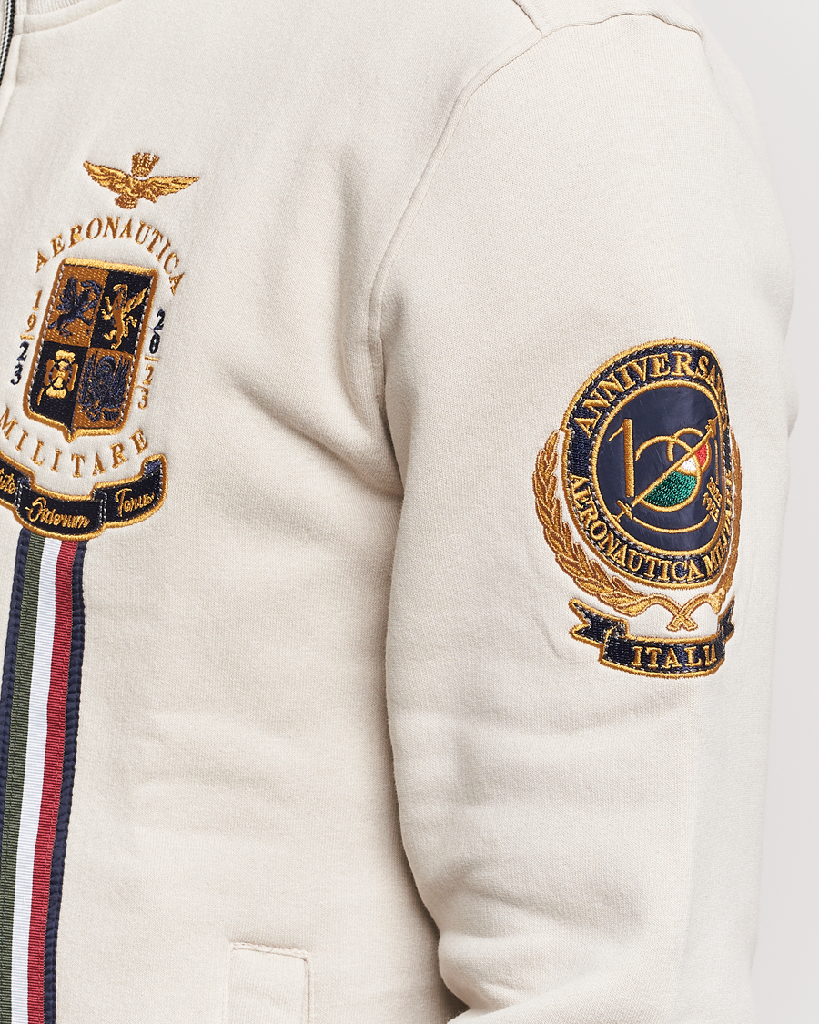 Herre | Gensere | Aeronautica Militare | Felpa Full Zip Sweatshirt Ice White