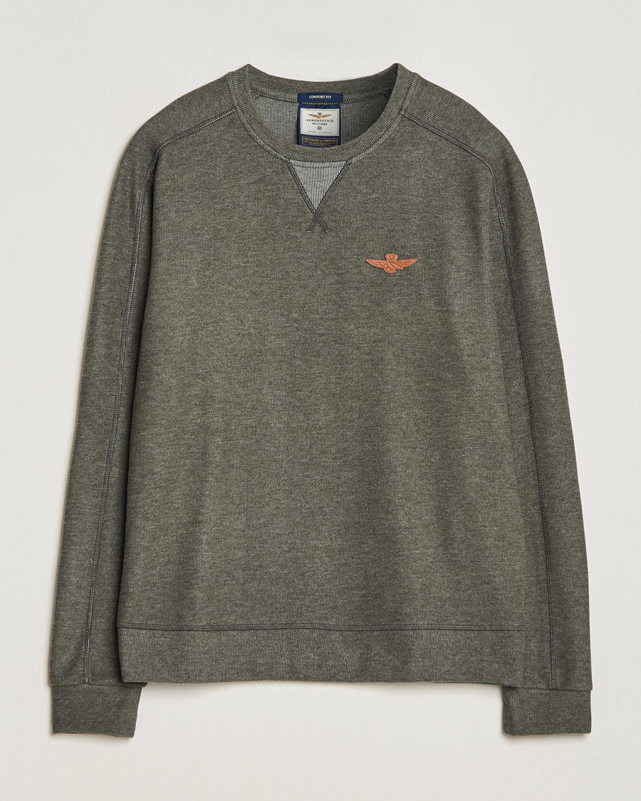 Herre | Gensere | Aeronautica Militare | Felpa Cotton Sweatshirt Olive Green