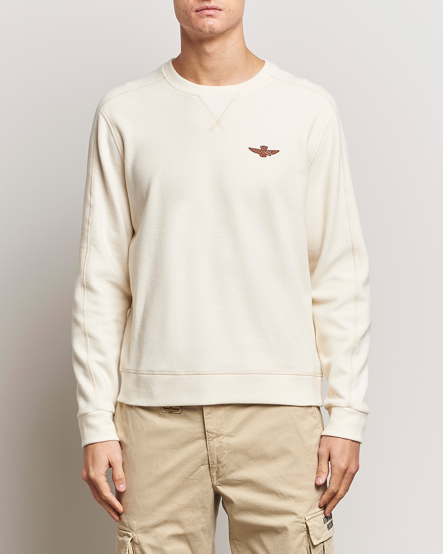 Herre | Gensere | Aeronautica Militare | Felpa Cotton Sweatshirt Cream White