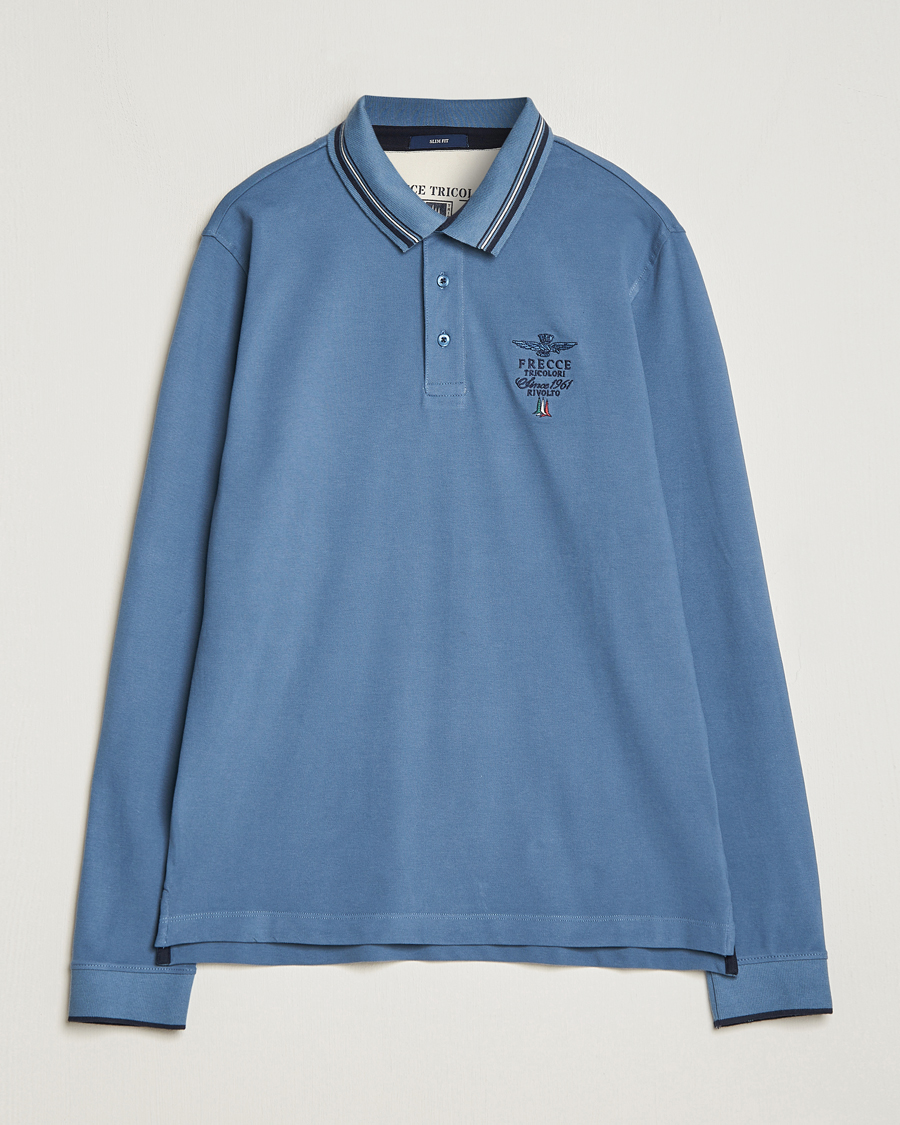 Herre | Gensere | Aeronautica Militare | Long Sleeve Polo Avio Blue